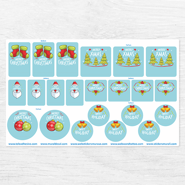 Car & Motorbike Stickers: Merry Xmas Label Kit