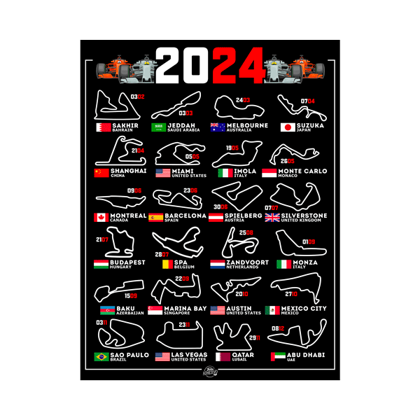 Wall Stickers: Affiche en vinyle pour les circuits F1 2024 IV