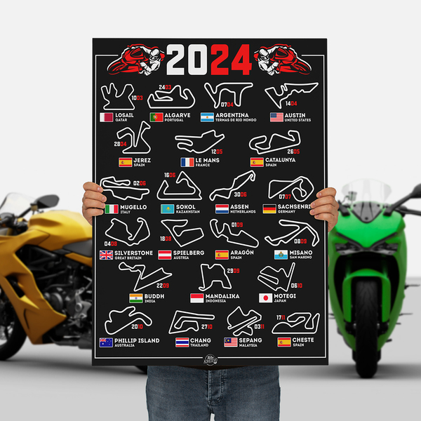 Wall Stickers: Adhesive vinyl poster motorbike MotoGP circuits 20