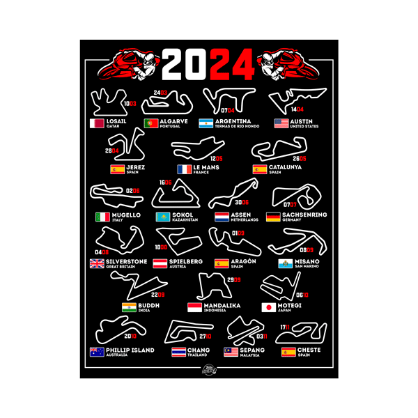 Wall Stickers: Adhesive vinyl poster motorbike MotoGP circuits 20