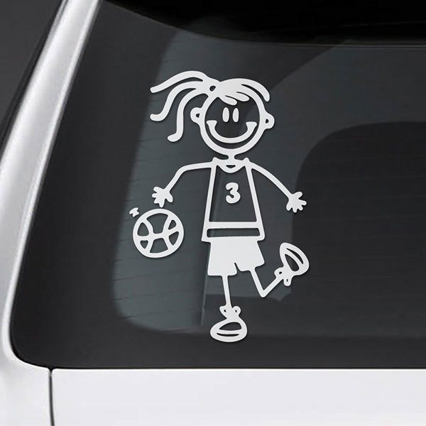 Car & Motorbike Stickers: Little girl playing basketball