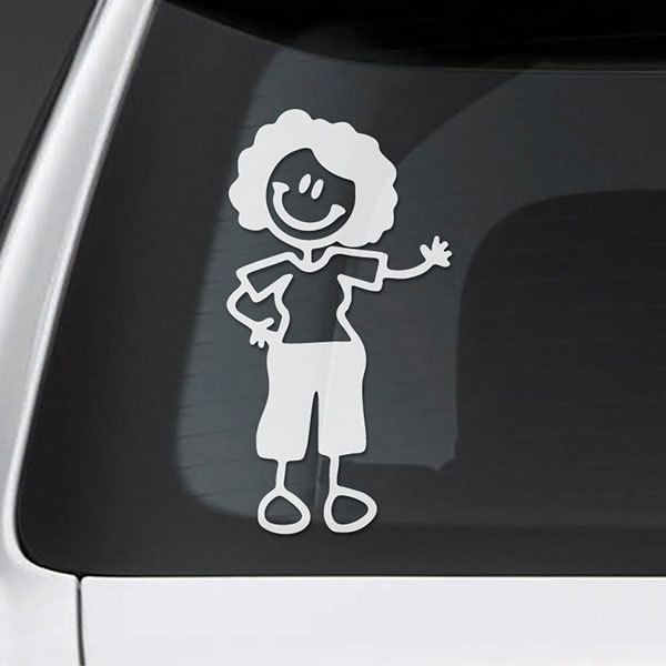 Car & Motorbike Stickers: Mom waving