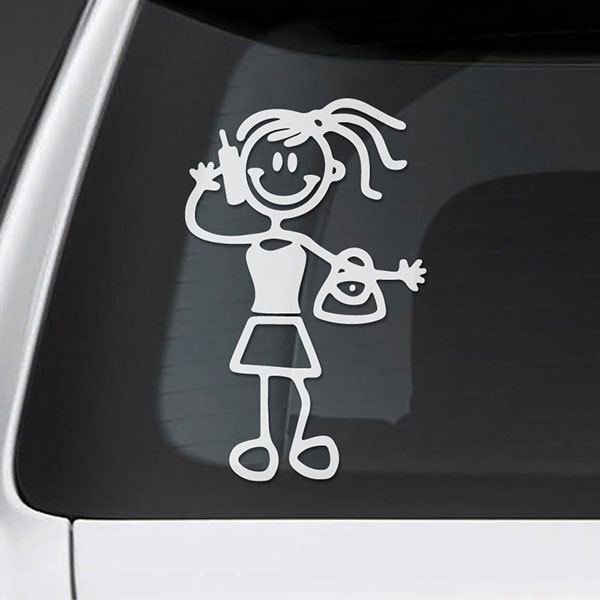 Car & Motorbike Stickers: Mom talking on the mobile