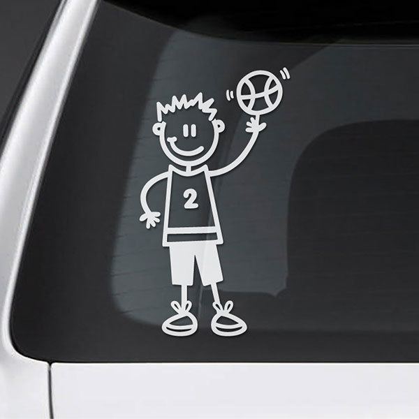 Car & Motorbike Stickers: Boy playing basketball