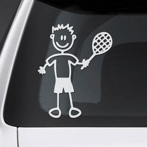 Car & Motorbike Stickers: Boy tennis player
