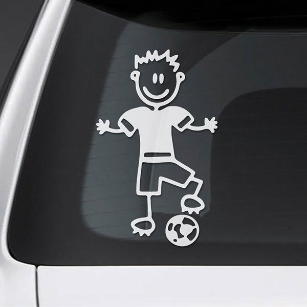 Car & Motorbike Stickers: Boy playing football