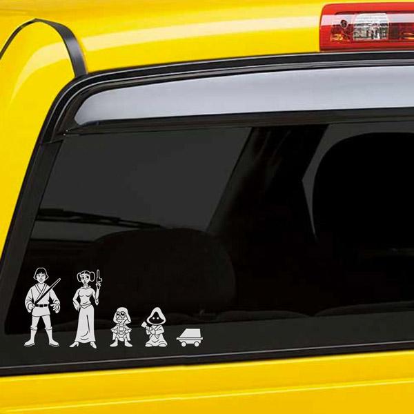 Car & Motorbike Stickers: Set 5X Luke Skywalker Family