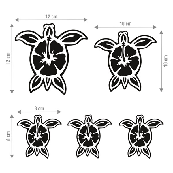 Car & Motorbike Stickers: Set 5X Surf Turtles