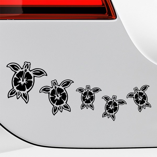 Car & Motorbike Stickers: Set 5X Surf Turtles
