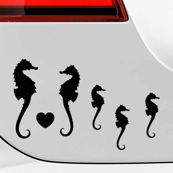 Car & Motorbike Stickers: Set 10X Seahorses