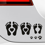 Car & Motorbike Stickers: Set 13 X Footprints Family 3