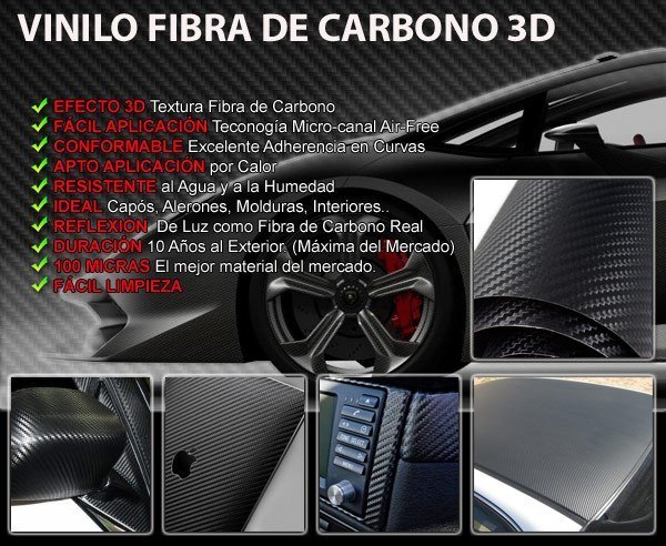 Car & Motorbike Stickers: Carbon fiber vinyl wrap 100cm
