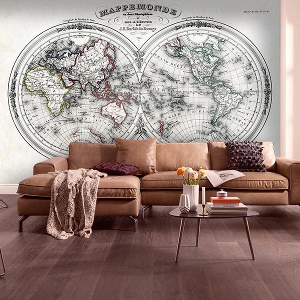 Wall Murals: Map of the World 1848 0