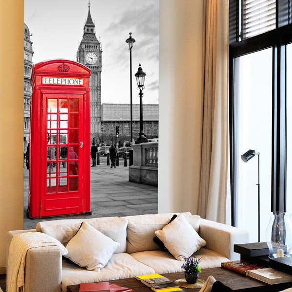 Wall Murals: London telephone booth