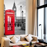 Wall Murals: London telephone booth 2