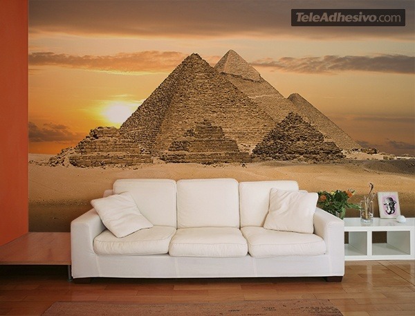 Wall Murals: Pyramids of Giza at sunrise