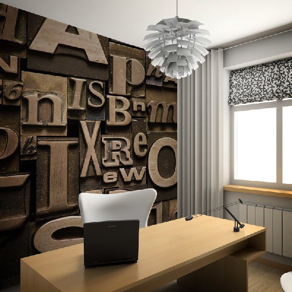 Wall Murals: Print letters 0