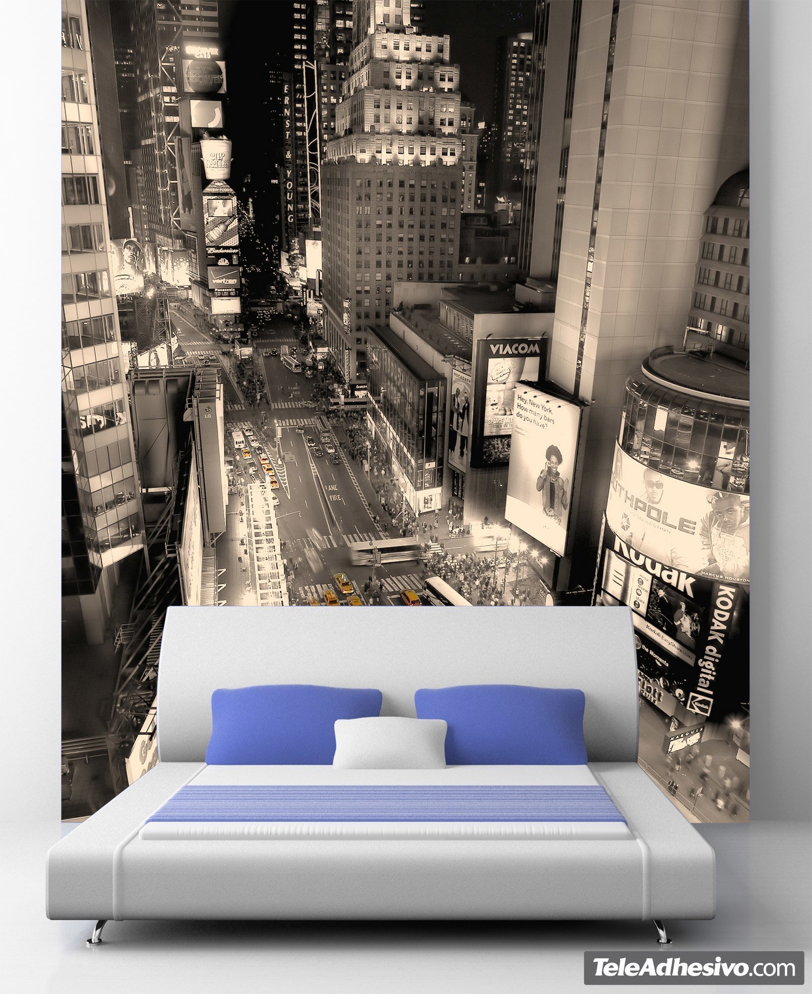 Wall Murals: Times Square with yellow taxis