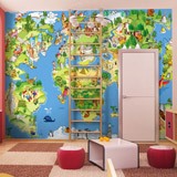 Wall Murals: Animated child world map 2