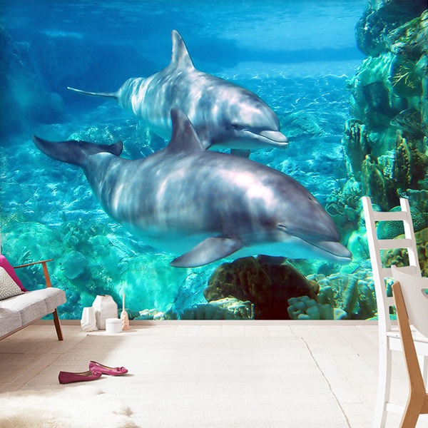 Wall Murals: Couple of dolphins