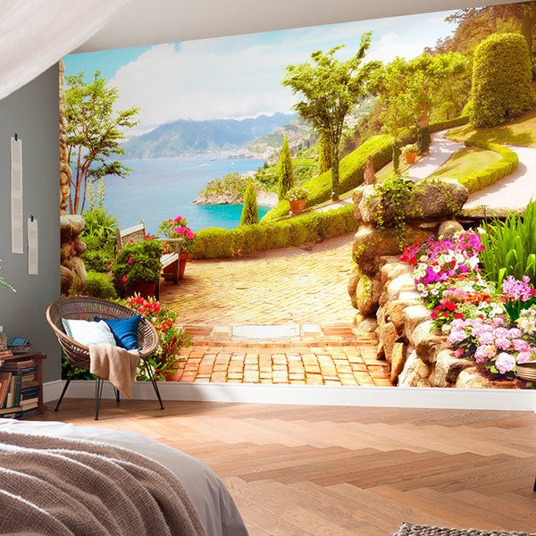 Wall Murals: Garden by the lake 0