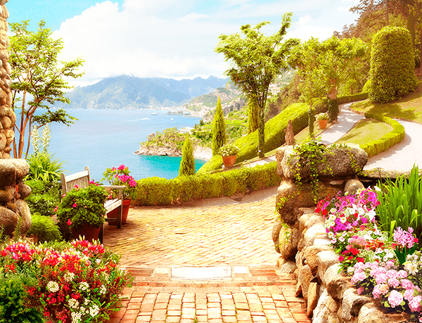 Wall Murals: Garden by the lake