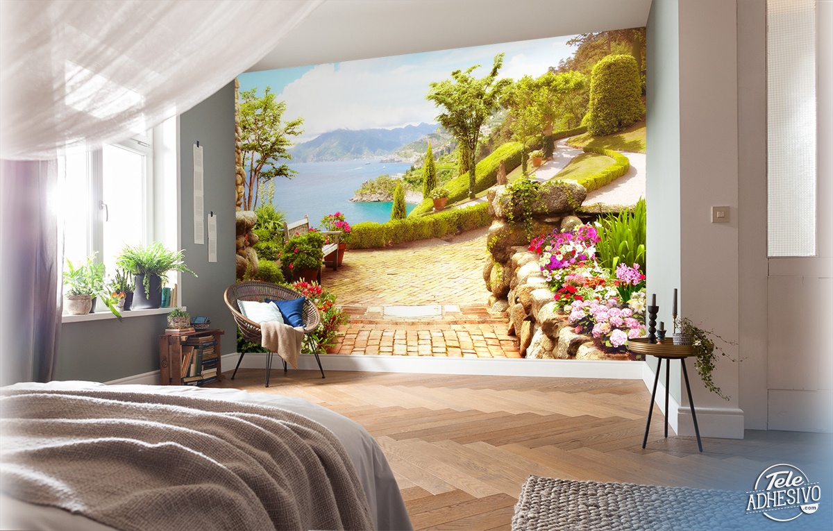 Wall Murals: Garden by the lake