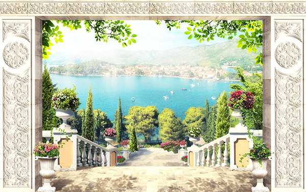 Wall Murals: Celtic portico to the sea
