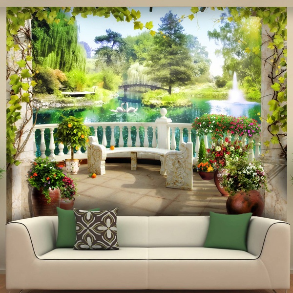 Wall Murals: View of the Lake of love