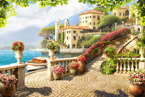 Wall Murals: Terrace on the sea