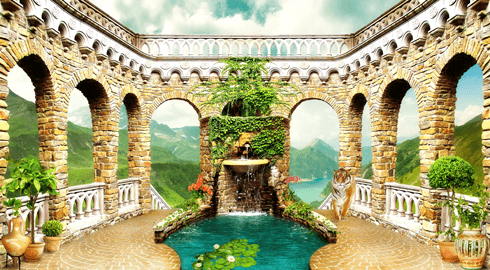 Wall Murals: Square arches