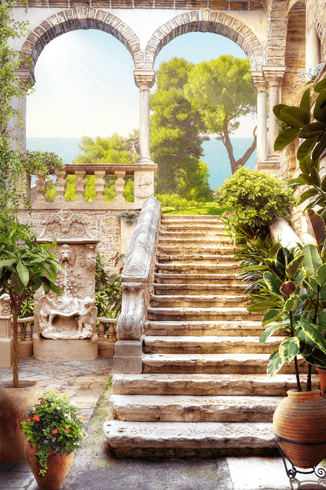 Wall Murals: Stairs old
