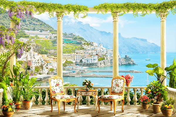 Wall Murals: Terrace to the coastal village