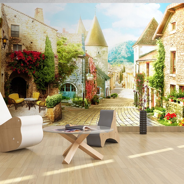 Wall Murals: Village street with charm 0