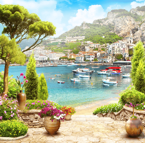 Wall Murals: Mediterranean villa