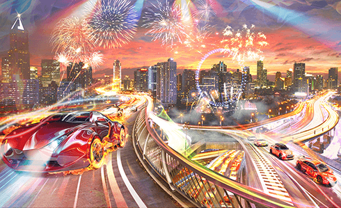 Wall Murals: Custom Car City