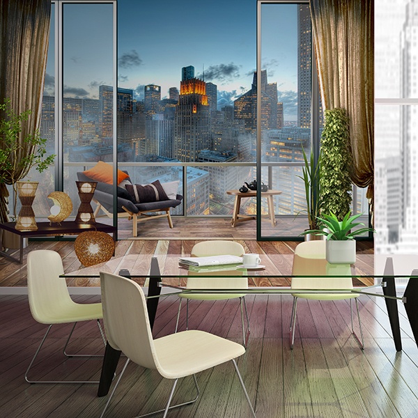 Wall Murals: Terrace in the big city