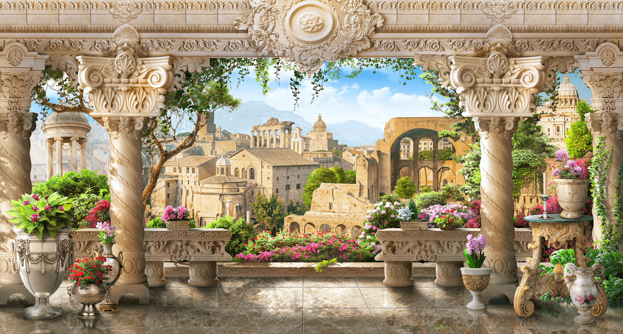 Wall Murals: The viewpoint of the columns