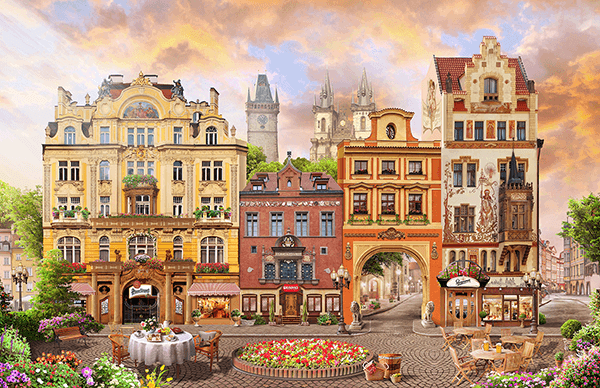 Wall Murals: Prague square