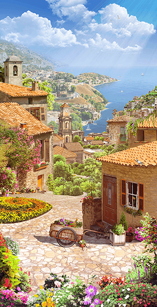 Wall Murals: Village near the sea