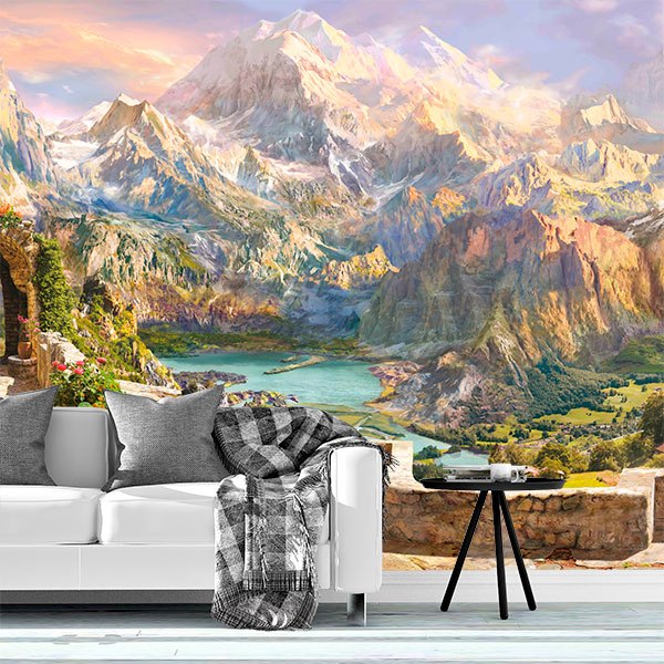 Wall Murals: The mountains of the lake 0
