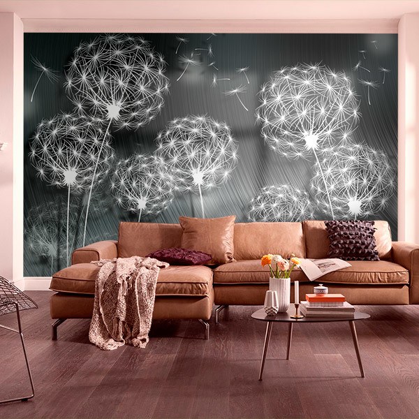 Wall Murals: Dandelions in Black and White 0