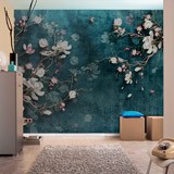 Wall Murals: White Flowers and Roses 2