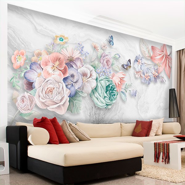 Wall Murals: Flowers and Butterflies 0