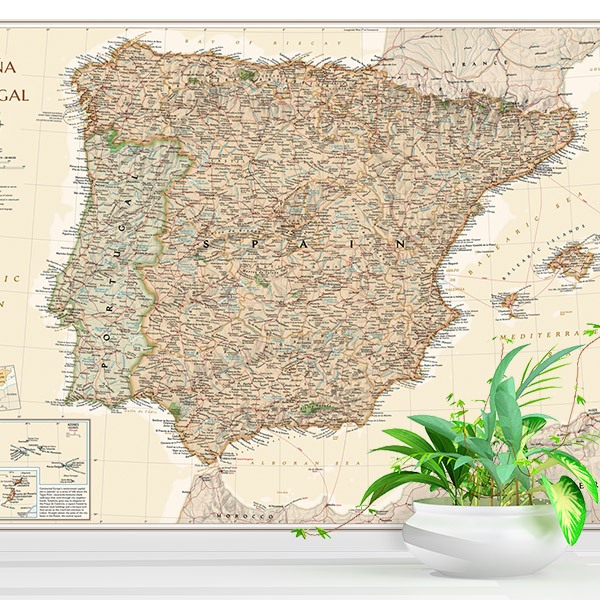 Wall Murals: World Map Spain and Portugal II 0