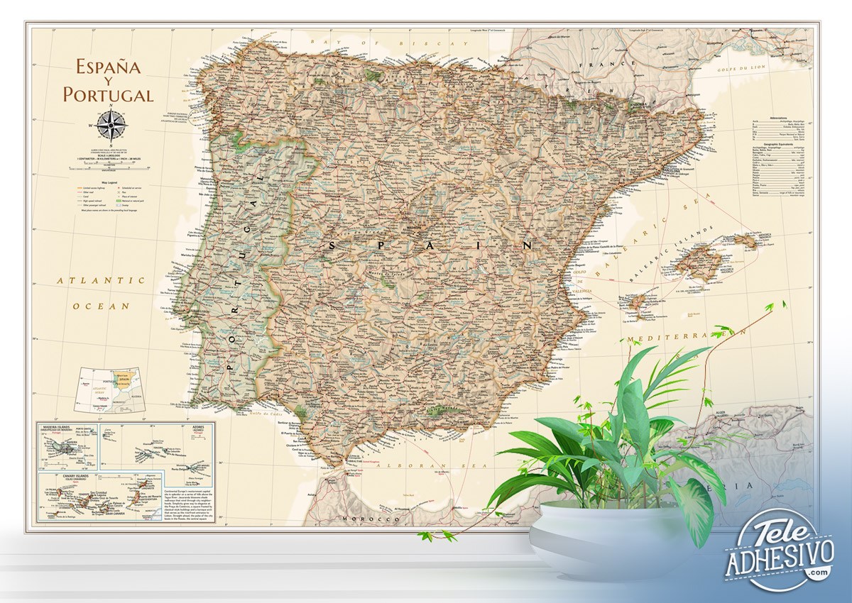 Wall Murals: World Map Spain and Portugal II
