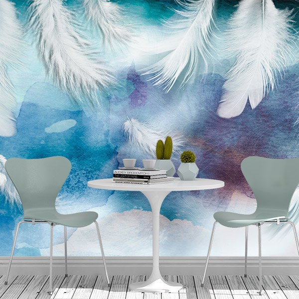 Wall Murals: White Feathers