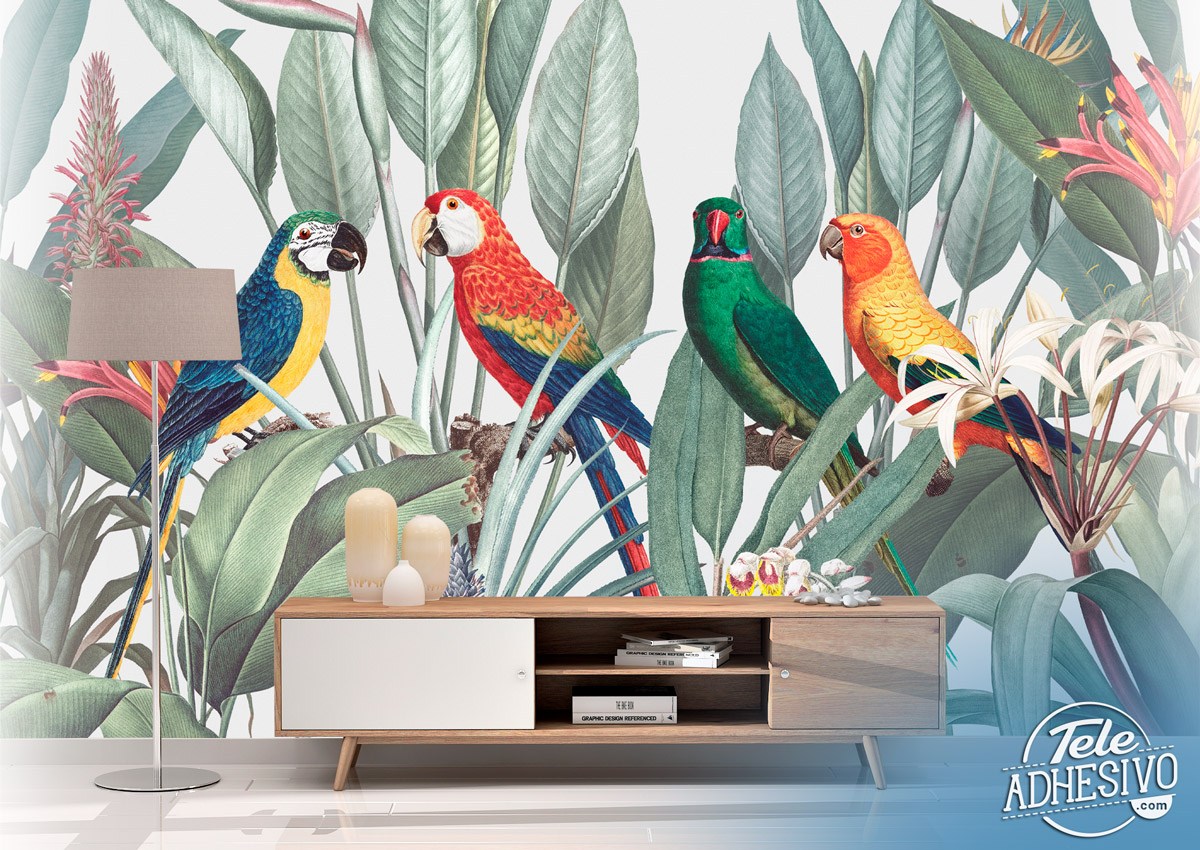 Wall Murals: Tropical Parrots
