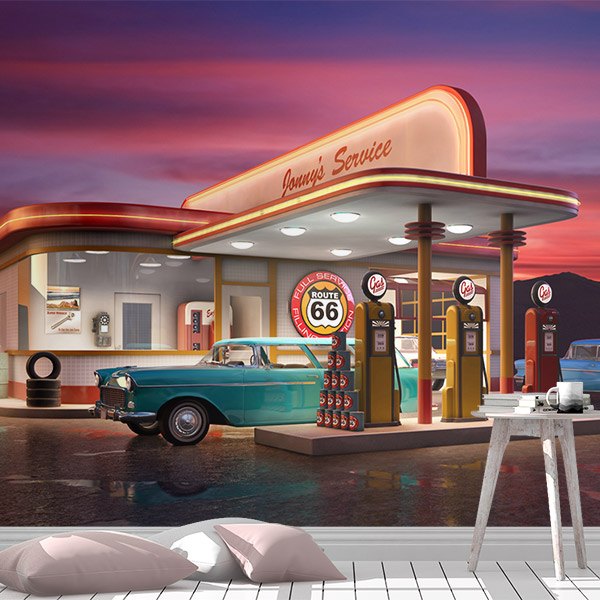 Wall Murals: Route 66 Gas Station