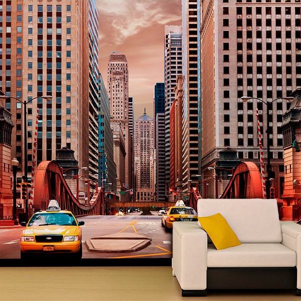 Wall Murals: Taxis in the Big City 0
